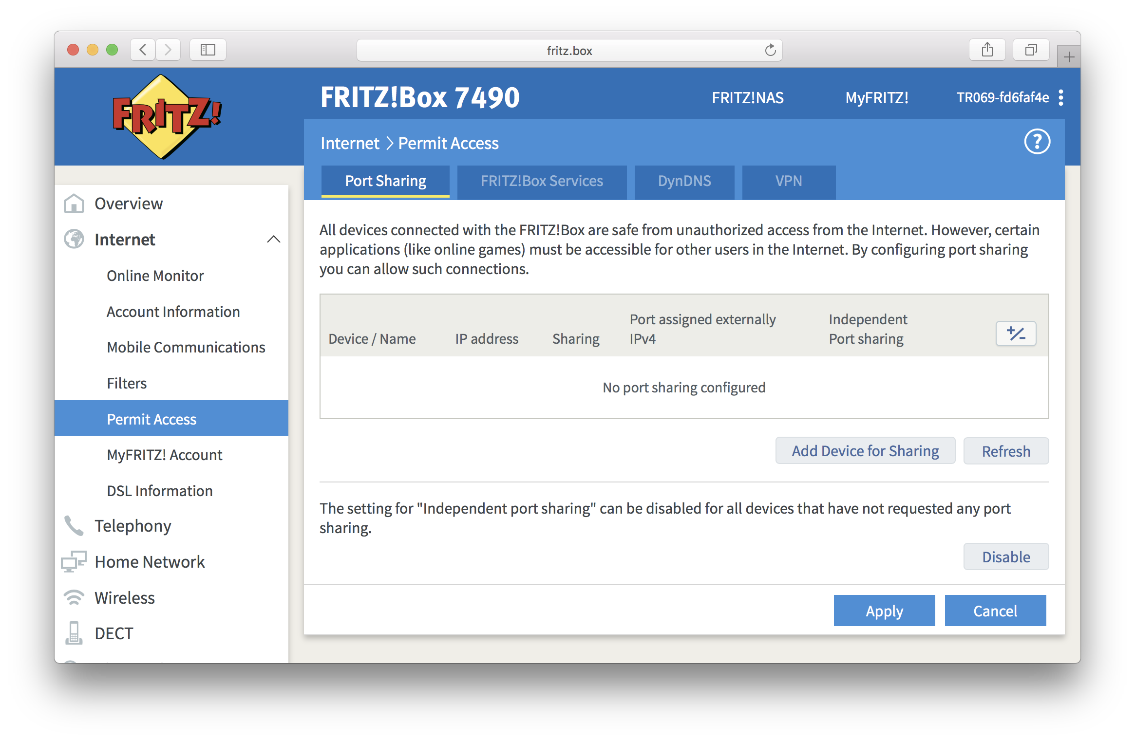 How do I set up a port forwarding on my FRITZ!Box